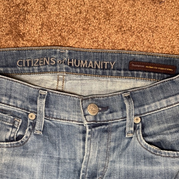 Citizens of Humanity Thompson Med Rise Cropped Skinny Denim Preloved Designer - Picture 6 of 13